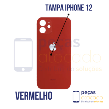 N-0238 TAMPA TRASEIRA IPHONE 12 (A2403) VERMELHO ORIGINAL