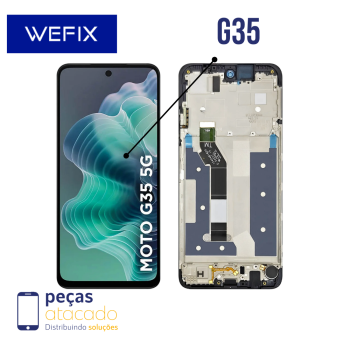 S-1054 FRONTAL MOTOROLA MOTO G35 (XT2433) COM ARO PRETO WEFIX IPS