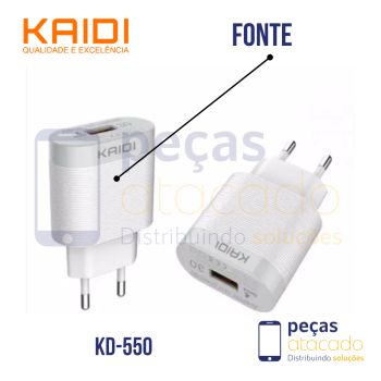 FONTE KAIDI USB 18W (KD-550)
