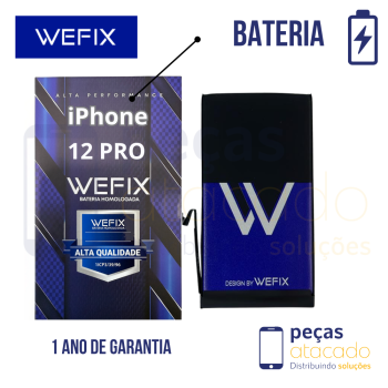 BA-0488 BATERIA WEFIX IPHONE 12 | 12 PRO (A2403) ANATEL GENUINA (NAO PRECISA TROCAR EPROM) (1 ANO DE GARANTIA)
