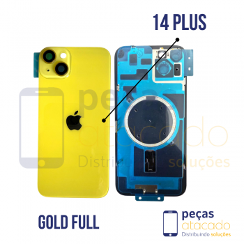 TAMPA TRASEIRA IPHONE 14 PLUS GOLD FULL COMPLETO
