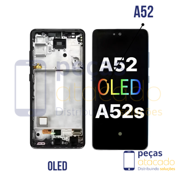 S-0956 FRONTAL SAMSUNG A52 PRETO COM ARO ORIGINAL CHINA OLED