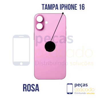 N-0239 TAMPA TRASEIRA COM SUPORTE E IMÃ IPHONE 16 (A3081) ROSA ORIGINAL