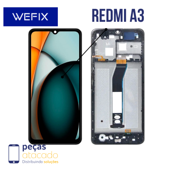S-0777 FRONTAL XIAOMI REDMI A3 (CX398PTO) COM ARO PRETO WEFIX IPS