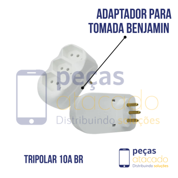 ADAPTADOR PARA TOMADA BENJAMIN TRIPOLAR 10A BR