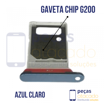CH-0007 GAVETA DE CHIP MOTOROLA G200 AZUL CLARO