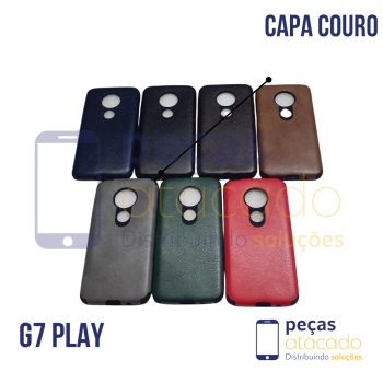 CAPA COURO MOTOROLA G7 PLAY