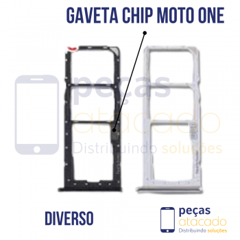 CH-0042 GAVETA DE CHIP MOTOROLA MOTO ONE PRETO