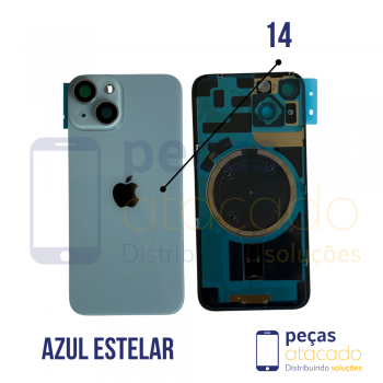 TAMPA TRASEIRA IPHONE 14 AZUL ESTELAR COMPLETA