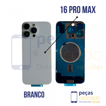 TAMPA TRASEIRA IPHONE 16 PRO MAX BRANCO COMPLETO