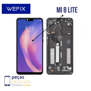 S-0676 FRONTAL XIAOMI MI 8 LITE (M1808d2tg ) COM ARO PRETO WEFIX