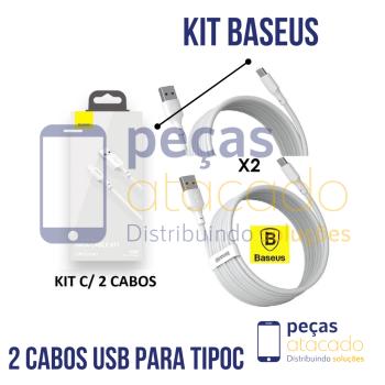 KIT BASEUS COM DOIS CABO USB PARA TIPO C 40W