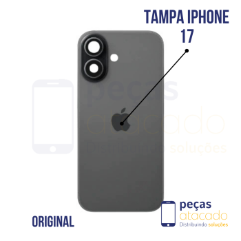 N-0267 TAMPA TRASEIRA COM SUPORTE E IMÃ IPHONE 17 (A3520) PRETO ORIGINAL
