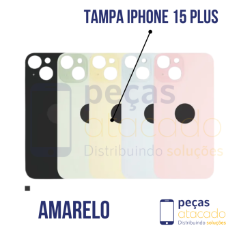 N-0240  TAMPA TRASEIRA COM SUPORTE E IMÃ IPHONE 15 PLUS (A3094) AMARELO ORIGINAL