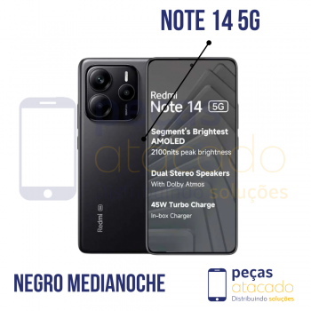 CELULAR XIAOMI REDMI NOTE 14 5G NEGRO MEDIANOCHE 8GB RAM 256GB ROM