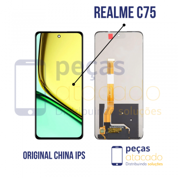 S-0950 FRONTAL REALME C75 | C67 4G SEM ARO PRETO ORIGINAL CHINA IPS