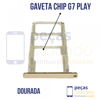 GAVETA DE CHIP MOTOROLA MOTO G7 PLAY DOURADA