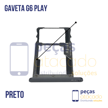 CH-0025 GAVETA DE CHIP MOTOROLA MOTO G6 PLAY (XT1922) PRETO