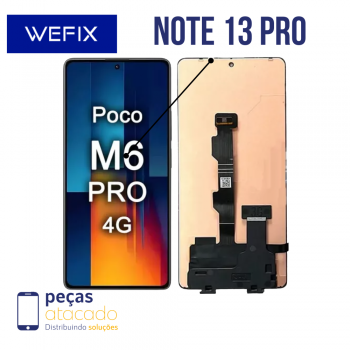 S-0718 FRONTAL XIAOMI REDMI NOTE 13 PRO 4G | POCO M6 PRO 4G SEM ARO PRETO AMOLED WEFIX