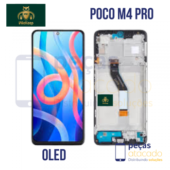 S-0487 FRONTAL XIAOMI POCO M4 PRO 4G (2201117PG) COM ARO PRETO WE KEEP OLED