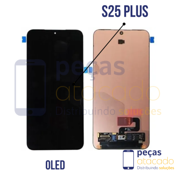 S-1120 FRONTAL SAMSUNG S25 PLUS SEM ARO PRETO NACIONAL AMOLED