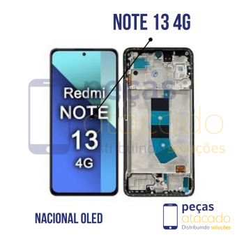 S-0776 FRONTAL XIAOMI REDMI NOTE 13  4G COM ARO PRETO NACIONAL OLED