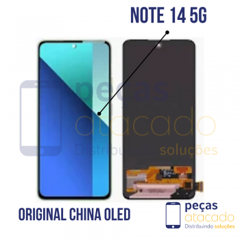 S-1018 FRONTAL XIAOMI REDMI NOTE 14 5G SEM ARO PRETO ORIGINAL CHINA OLED