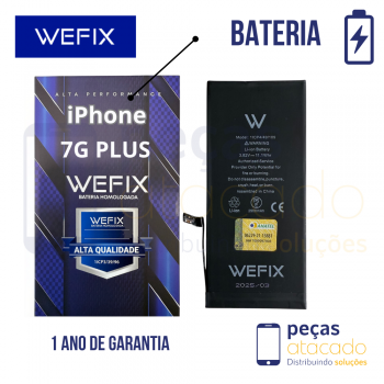 BA-0647 BATERIA WEFIX IPHONE 7G PLUS (A1784) ANATEL (1 ANO DE GARANTIA)