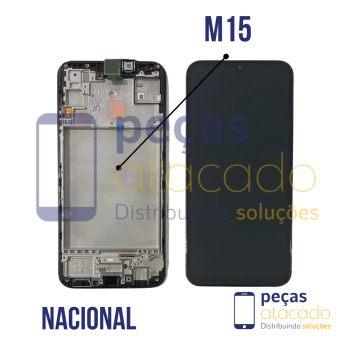S-0949 FRONTAL SAMSUNG M15 COM ARO PRETO NACIONAL AMOLED