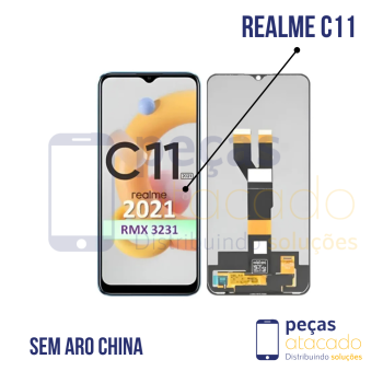 S-1304 FRONTAL REALME C11 | C20 SEM ARO PRETO ORIGINAL CHINA IPS