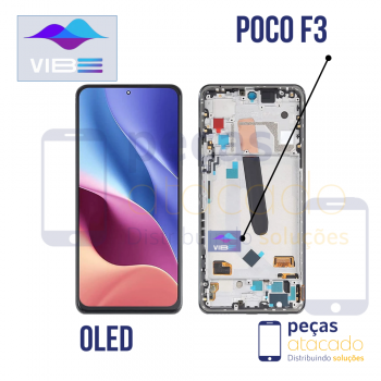 S-0145 FRONTAL XIAOMI POCO F3 (M2012K11AG) COM ARO PRETO VIBE OLED