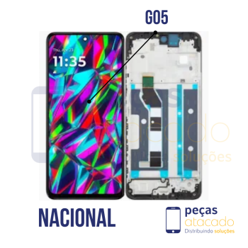 S-0227 FRONTAL MOTOROLA MOTO G05 COM ARO PRETO ORIGINAL NACIONAL