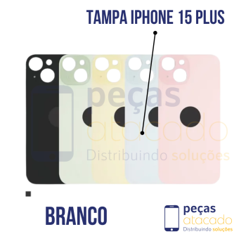 N-0240 TAMPA TRASEIRA COM SUPORTE E IMÃ IPHONE 15 PLUS (A3094) BRANCO ORIGINAL