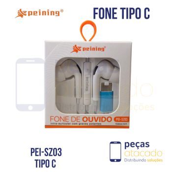 FONE DE OUVIDO PEINING COM FIO TIPO C (PEI-SZ03)
