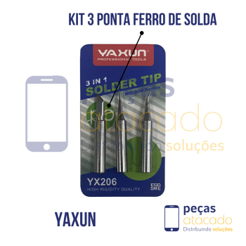 KIT 3 PONTA DE FERRO DE SOLDA YAXUN (YX206)