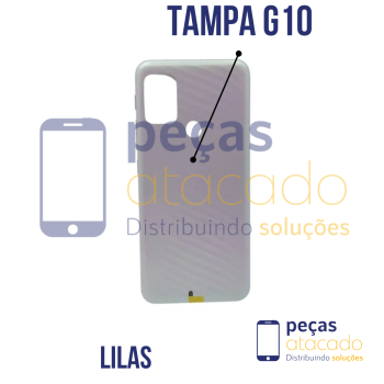 N-0148 TAMPA TRASEIRA MOTOROLA MOTO G10 (XT2127) LILAS (BRANCO FLORAL)