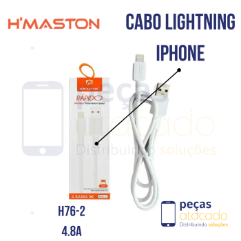 CABO H MASTON USB PARA IP LIGHTNING 4.8A  (H76-2)