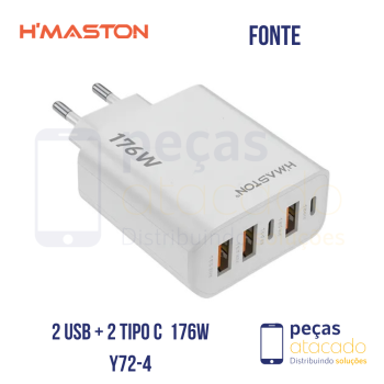 FONTE H MASTON 2 USB + 2 TIPO C 176W (Y72-4)