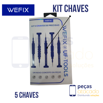 KIT DE CHAVE PRECISAO COM 5 CHAVES TORX T2 | 2.5 | 0.6| 0.8 | PH000 WEFIX