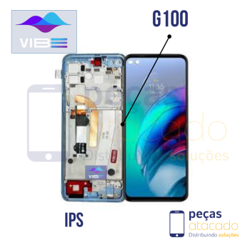 S-1248 FRONTAL MOTOROLA MOTO G100 (XT-2125) COM ARO AZUL VIBE IPS