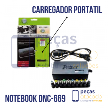 CARREGADOR PORTATIL UNIVERSAR PARA NOTEBOOK (DNC-669)