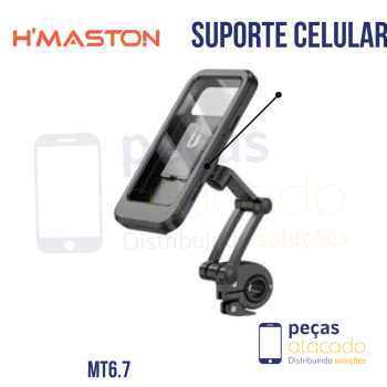 SUPORTE DE CELULAR PARA MOTO H'MASTON A PROVA D'AGUA (MT6.7)