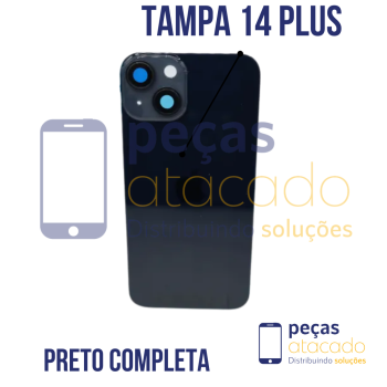 N-0070 TAMPA TRASEIRA COM SUPORTE E IMÃ IPHONE 14 PLUS (A2886) PRETO MIDNIGHT