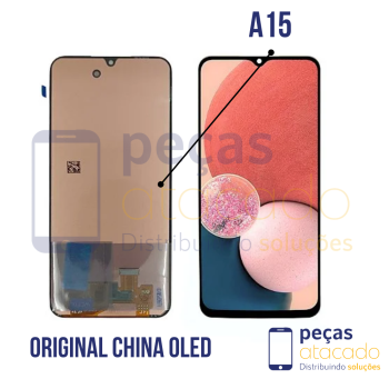 S-1058 FRONTAL SAMSUNG A15 4G (A155) A15 5G (A156) SEM ARO PRETO ORIGINAL CHINA OLED