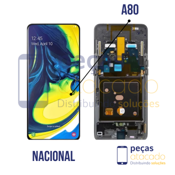 S-1159 FRONTAL SAMSUNG A80 COM ARO PRETO ORIGINAL NACIONAL