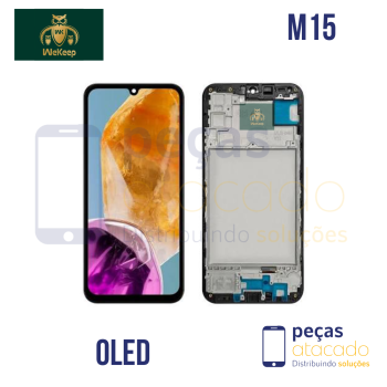 S-1191 FRONTAL SAMSUNG M15 COM ARO PRETO WE KEEP OLED