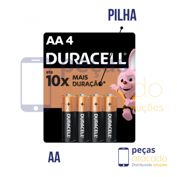 PILHA ALCALINA PEQUENA AA COM 4 - DURACELL
