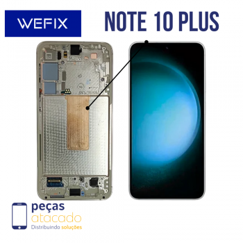 s-0909 FRONTAL SAMSUNG NOTE 10 PLUS COM ARO PRATA NACIONAL WEFIX OLED