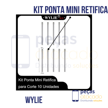 KIT PONTA MINI RETIFICA PARA CORTE 10 UNIDADES (WYLIE)