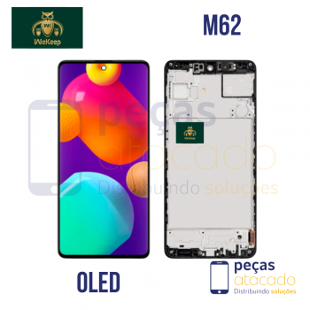 S-0331 FRONTAL SAMSUNG M62 | M625 PRETO COM ARO WE KEEP 1.1 OLED